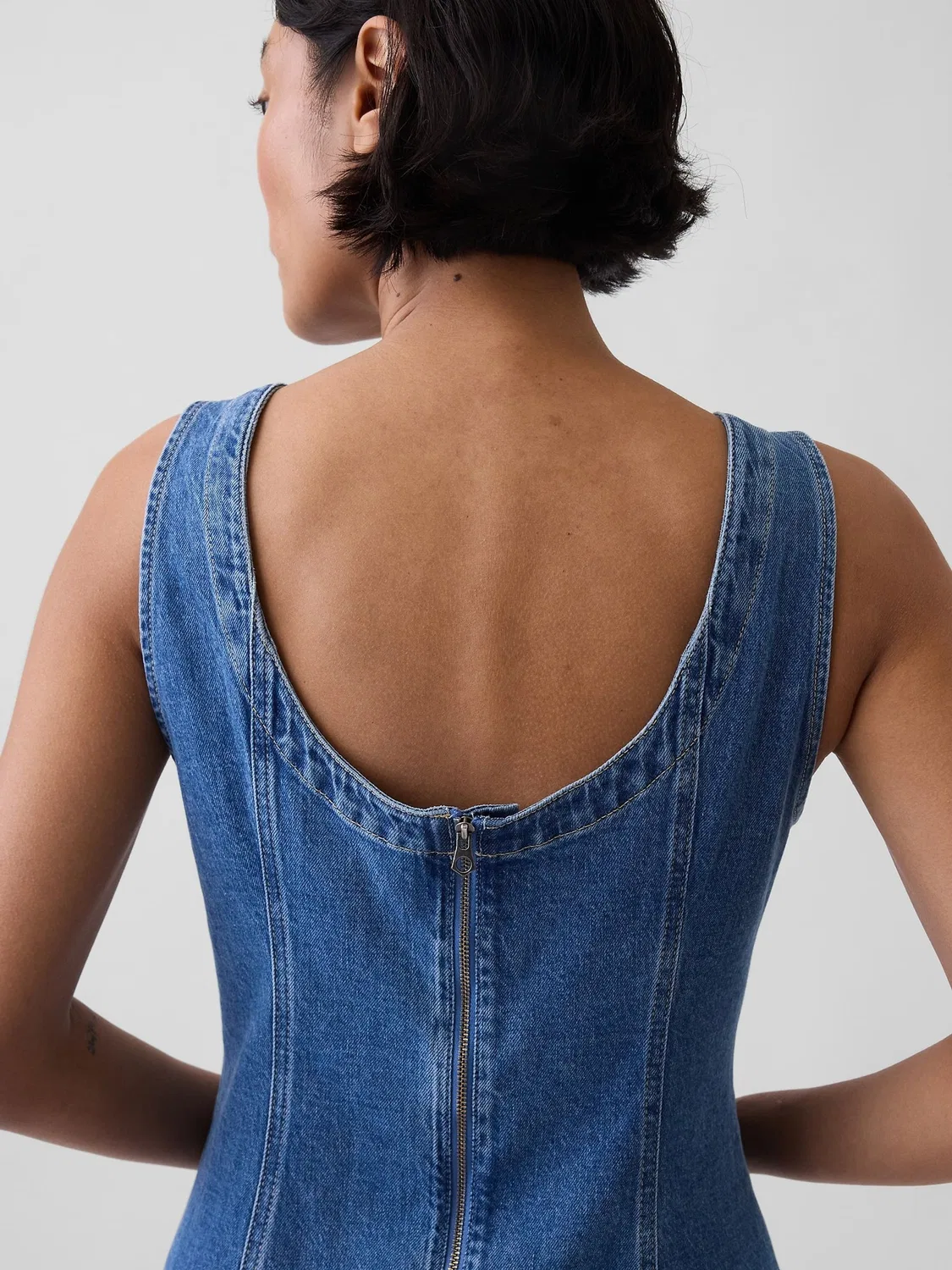 Платье мини джинсовое Gap Blue — фото 4
