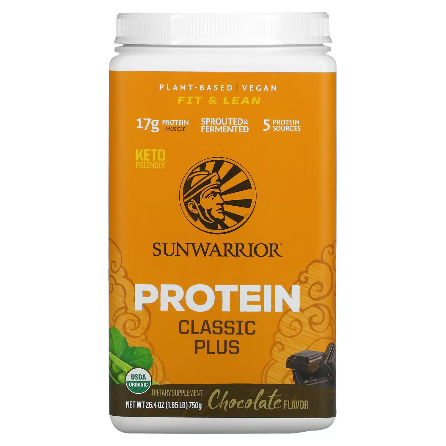 

Sunwarrior, Protein Classic Plus, шоколад, 750 г (1,65 фунта)
