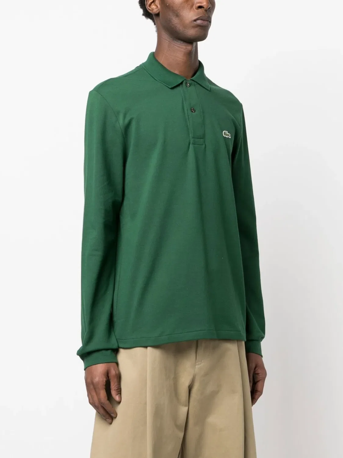 Lacoste Поло зеленое с логотипом — фото 2