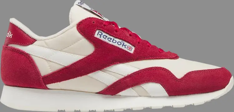 

Кроссовки classic nylon 'flash red chalk' Reebok, красный