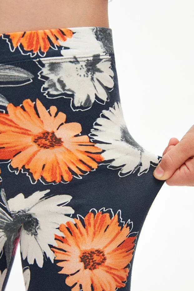 Детские леггинсы с принтом Stylized Sunflower Lovetti, Patterned — фото 3