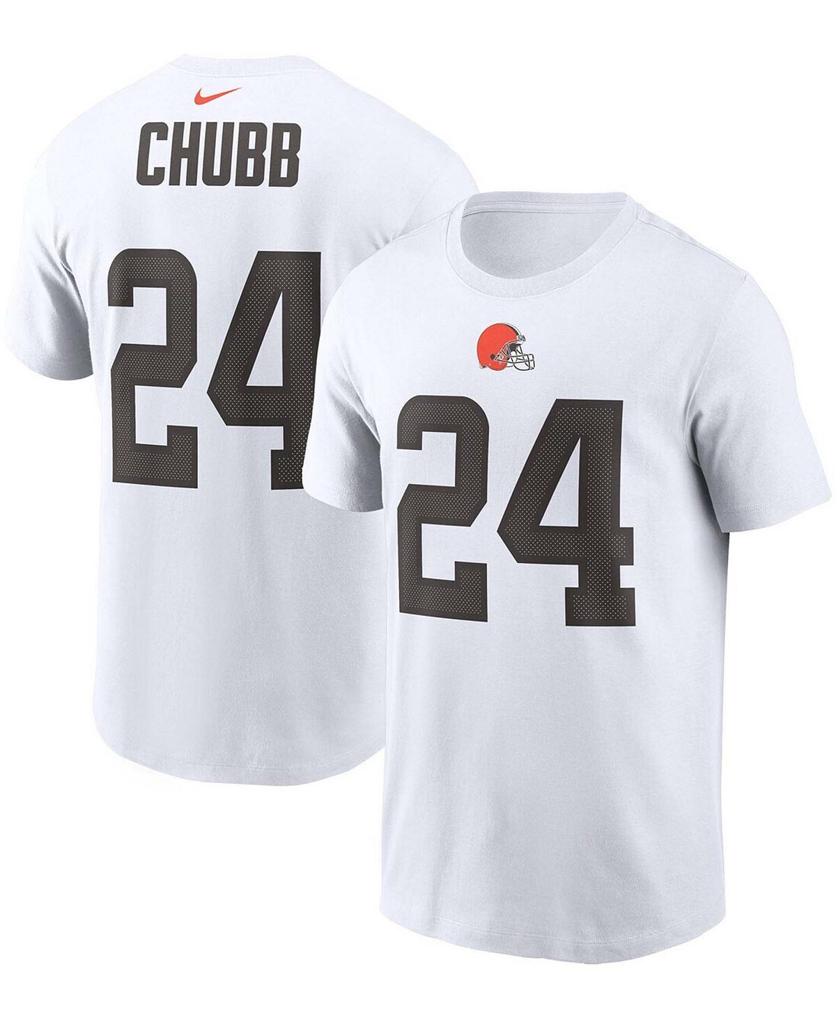 

Мужская футболка с именем и номером игрока nick chubb white cleveland browns Nike, белый