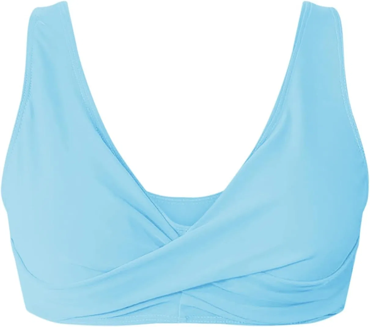 Женский бикини-топ с запахом Twist Front V-образным вырезом, Sky Blue — фото 4