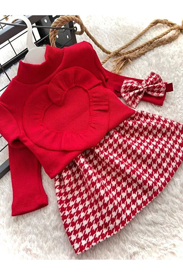 Детский комплект для новорожденных с принтом Red Houndstooth Bahnur, Red