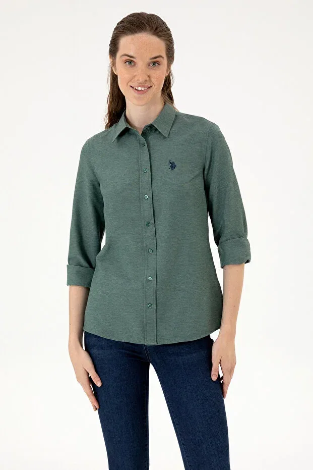 Женская рубашка с длинным рукавом U.S. Polo Assn., Dark Green