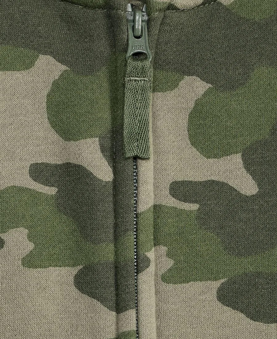 Худи на молнии с капюшоном для мальчика, с камуфляжным принтом Epic Threads, Camo Dude — фото 3