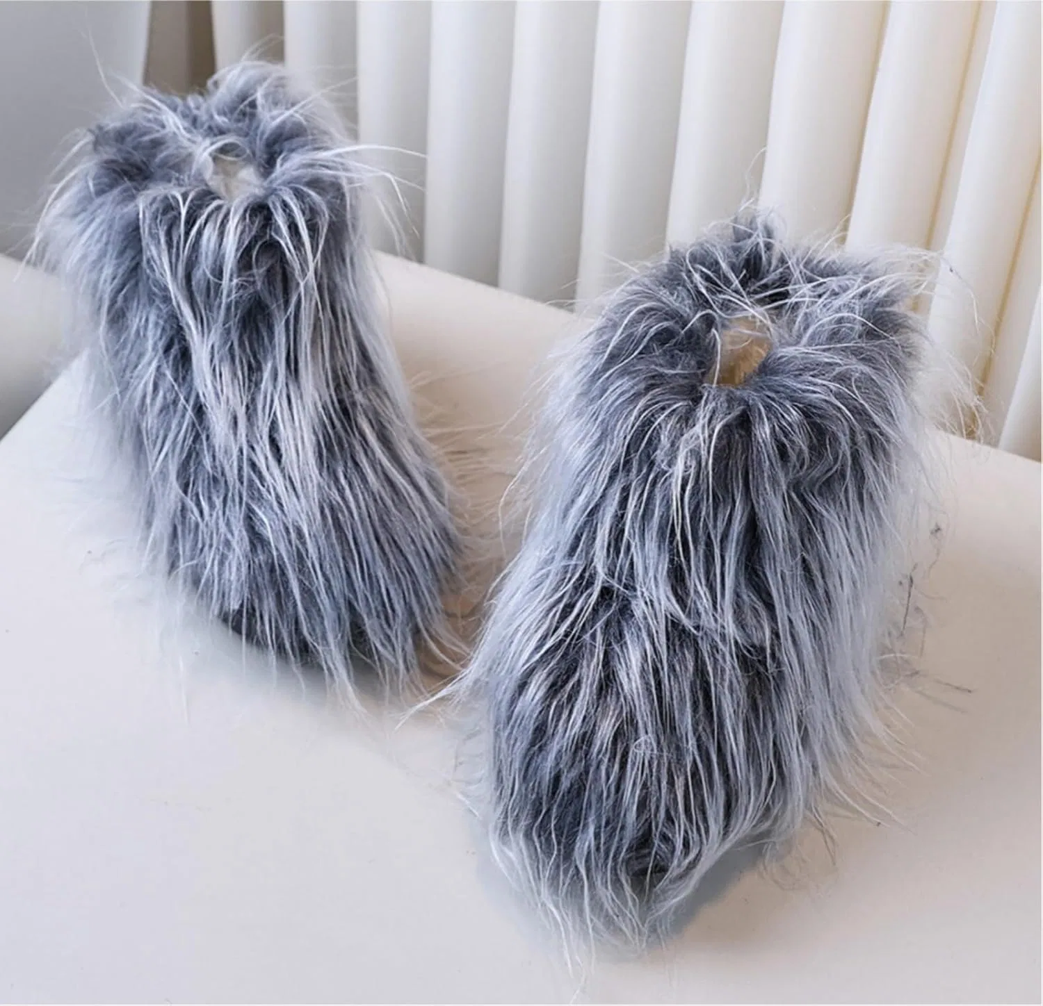 Детские зимние сапоги для девочек с мехом FUNCOS, Black White Tip — фото 4