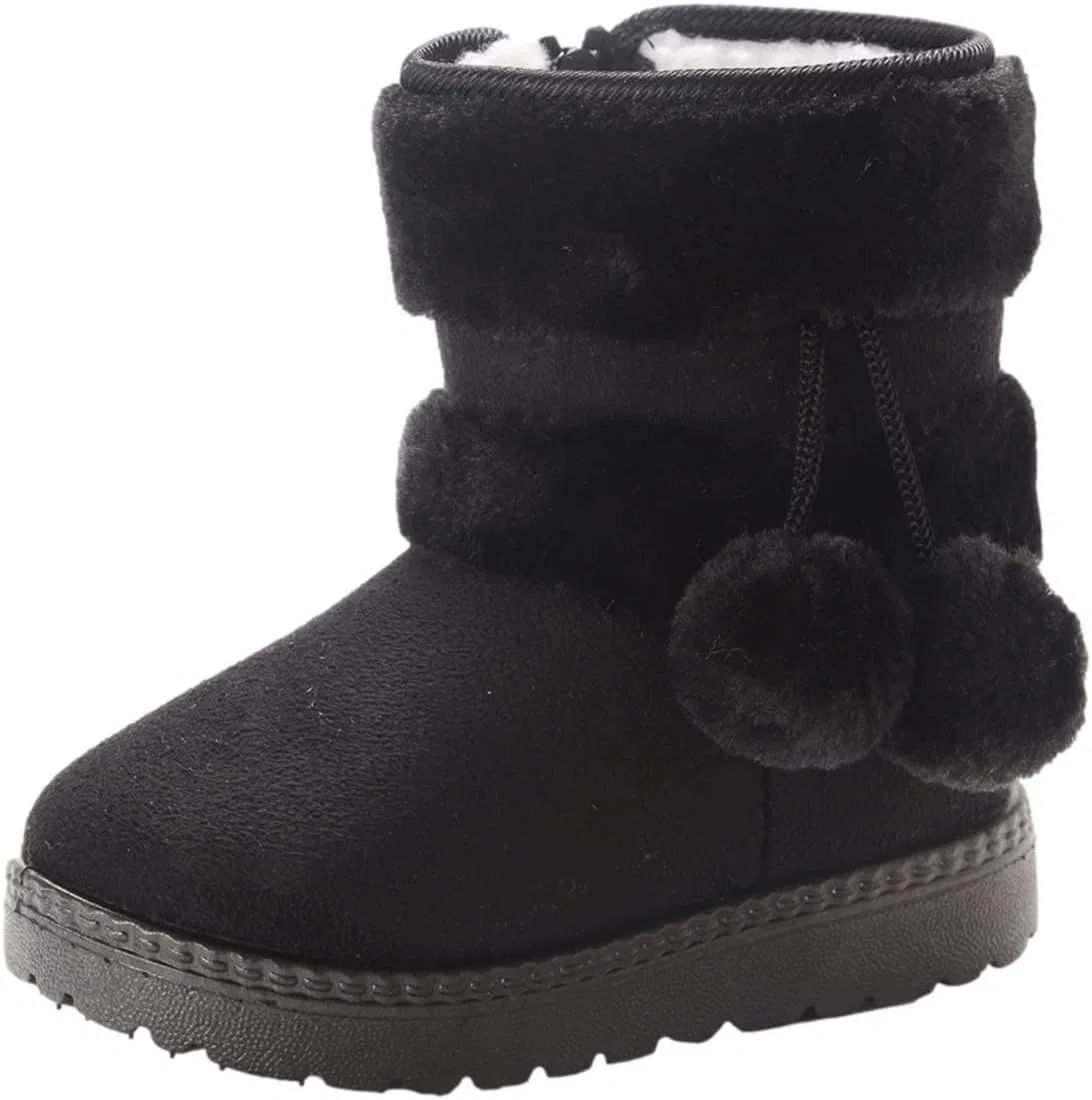 Детские зимние сапоги для девочек с флисовой подкладкой TXGMNA, Black