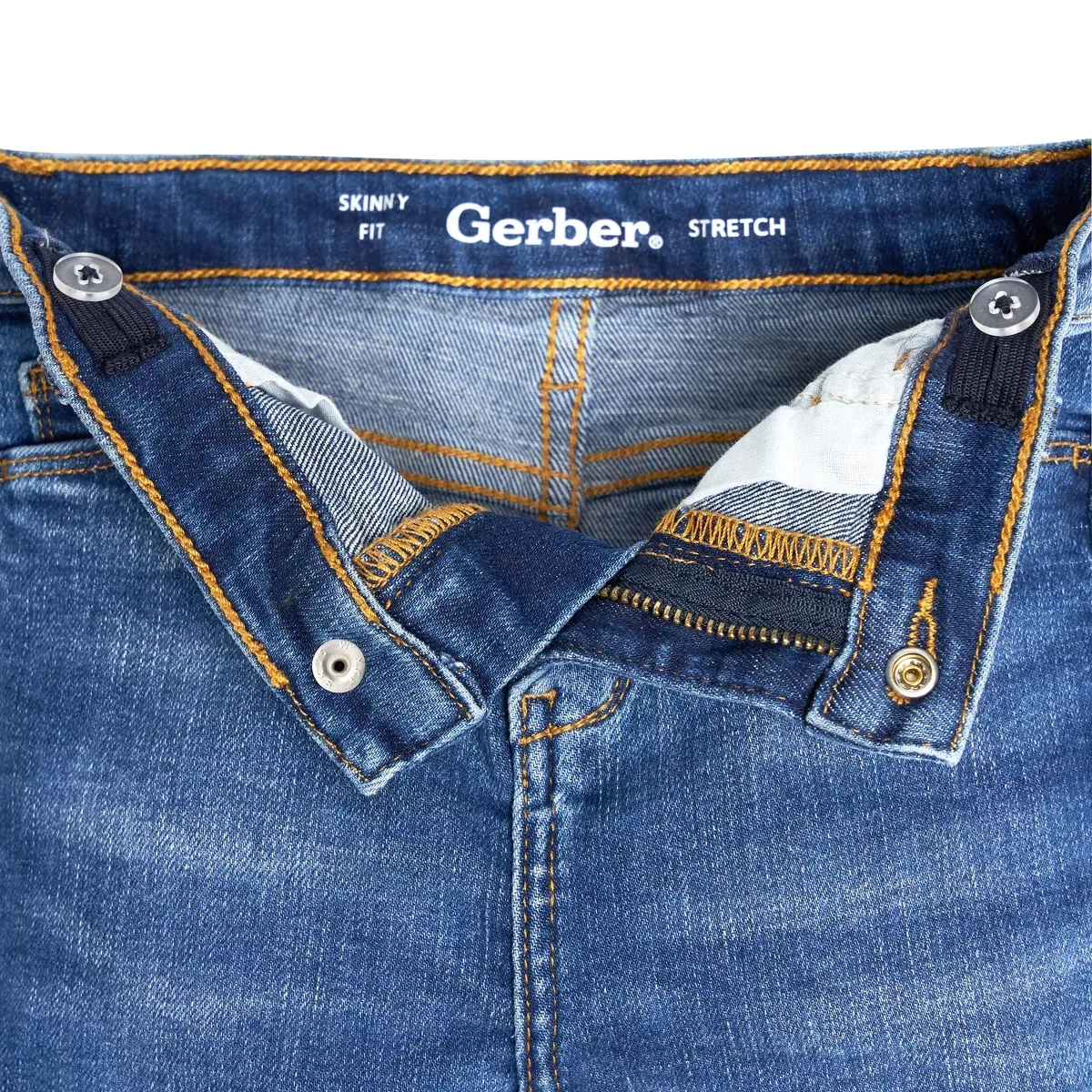 Детские джеггинсы для девочек с регулируемым поясом Gerber, Blue — фото 4