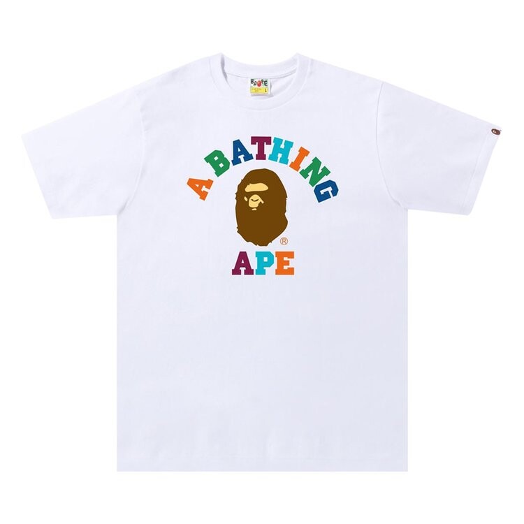 

Футболка BAPE Colors College Tee 'White/Multicolor', белый