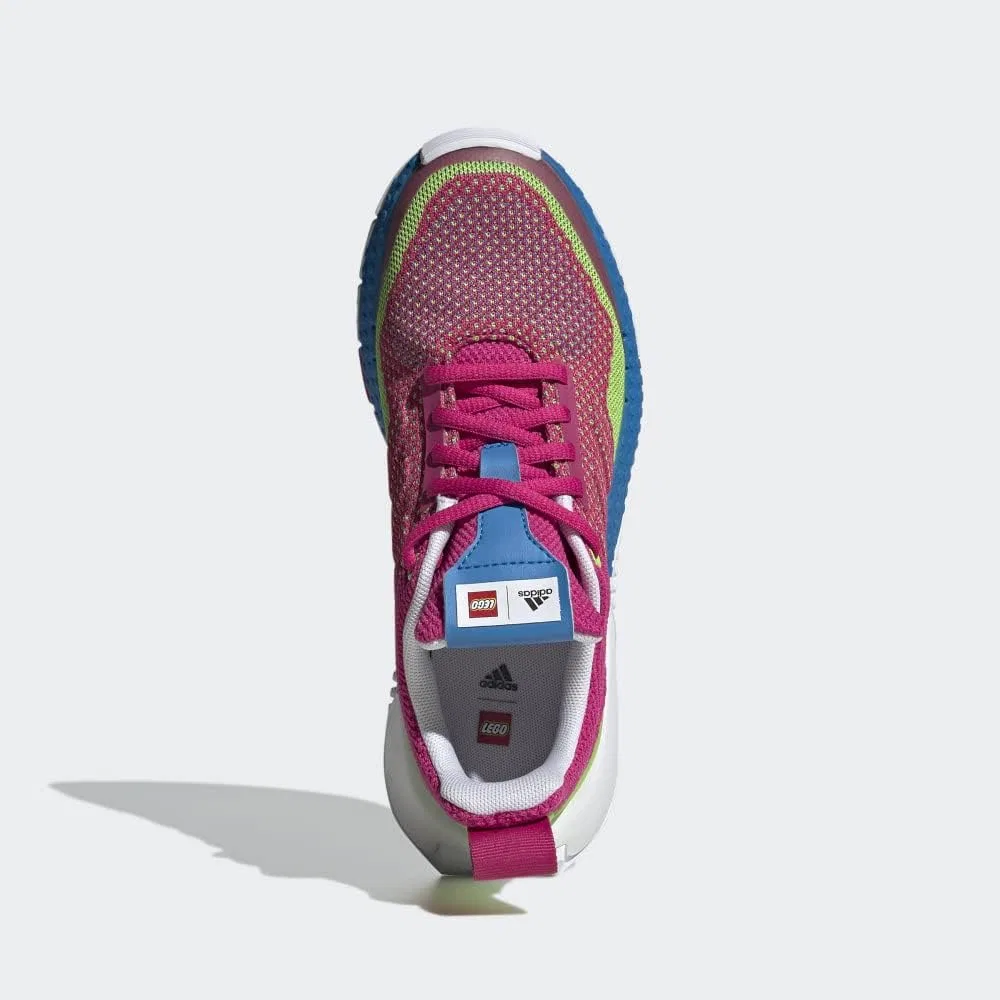 Детские кроссовки для девочек с принтом Lego Sport Pro Low adidas, Real Magenta/Real Magenta/Semi Solar Green — фото 3