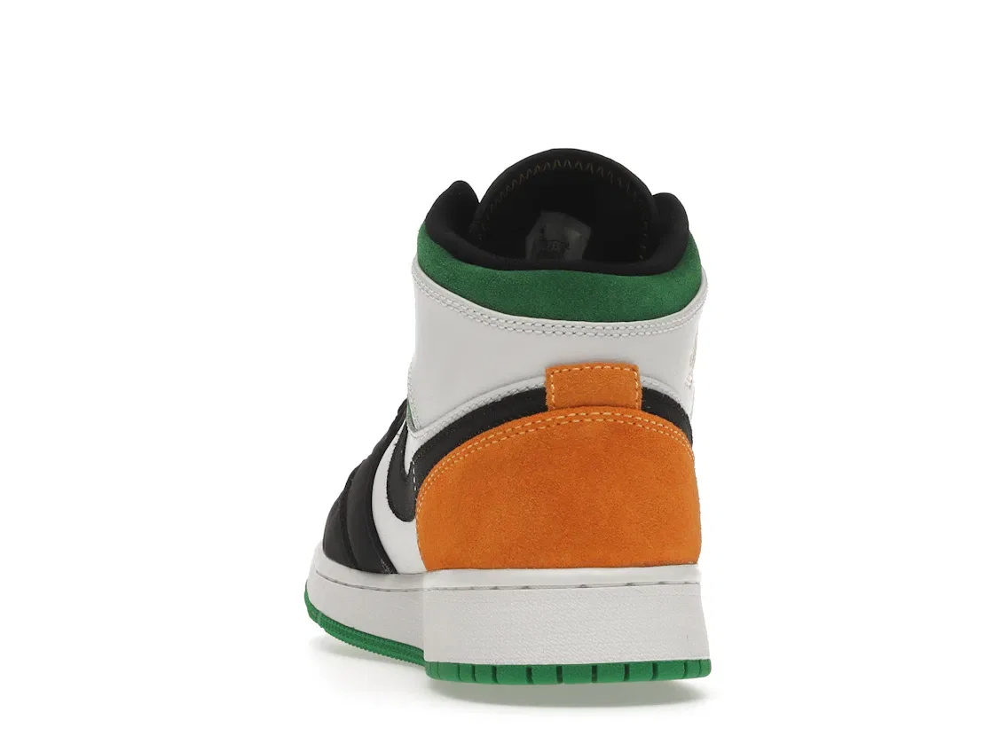 Детские кроссовки Lifestyle с принтом Jordan 1 Mid SE Jordan, White/Laser Orange-Black-Lucky Green — фото 4