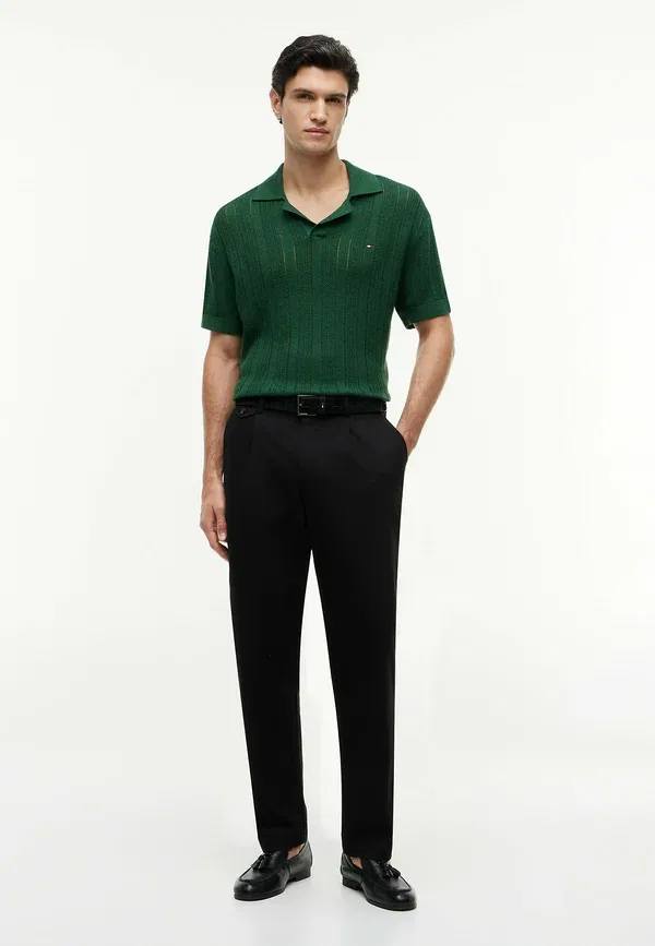 Футболка из смесовой ткани Polo shirt Tommy Hilfiger, Street Green Heather, зеленый — фото 2