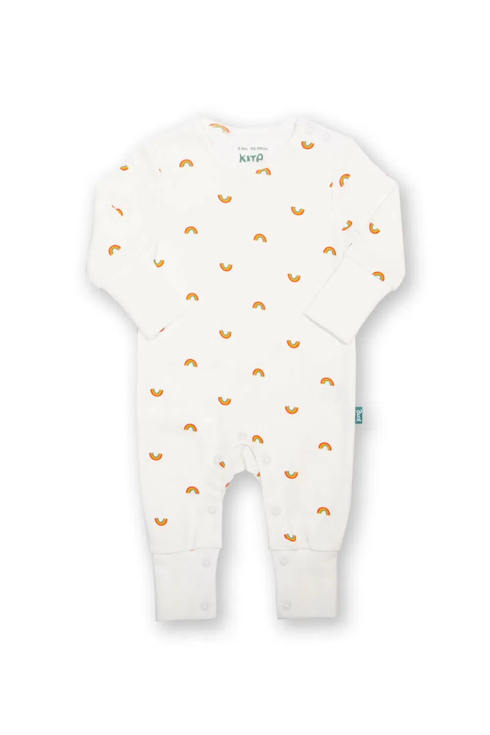 Детский боди-комбинезон с принтом Little Rainbow Kite, Cream
