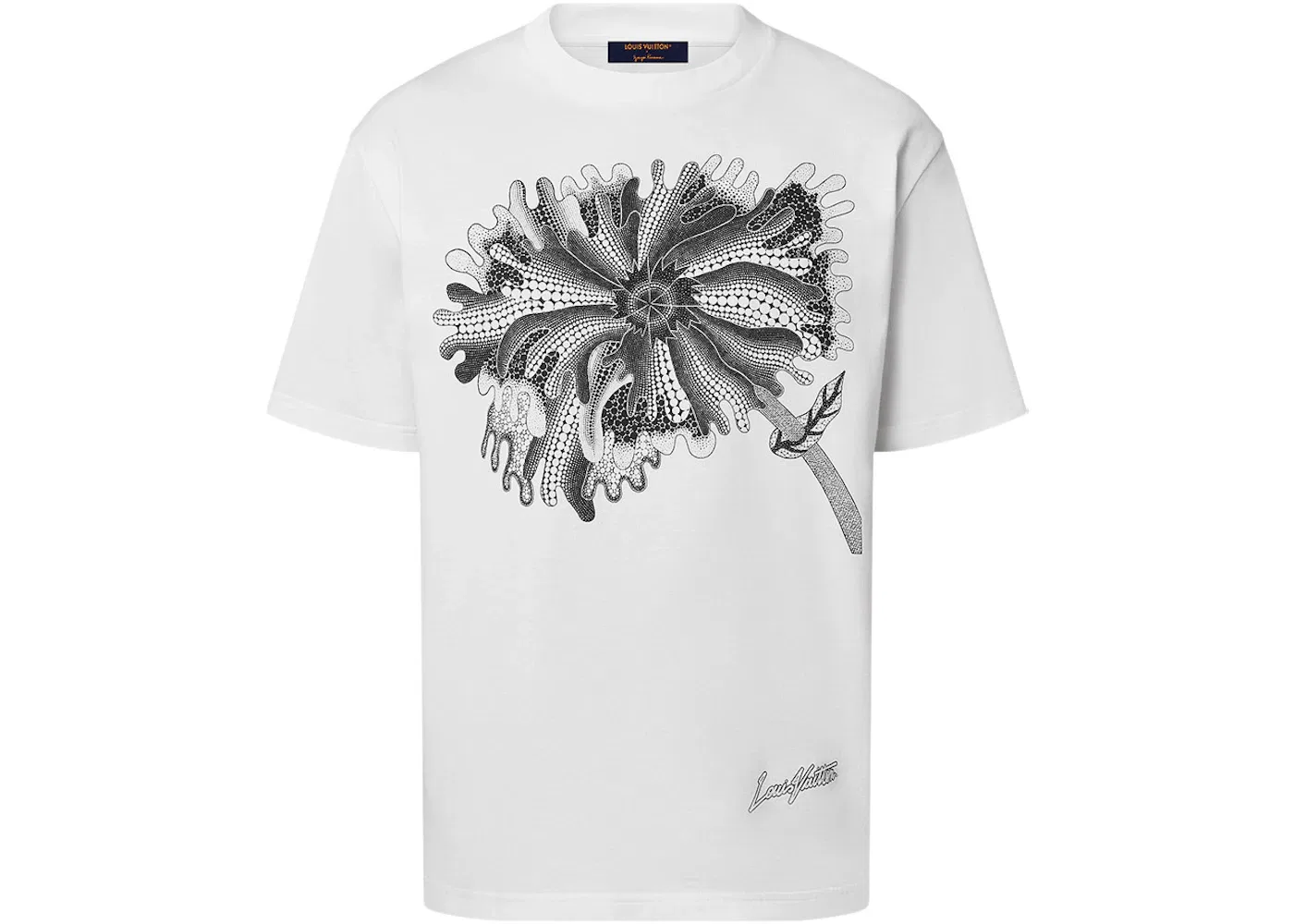 Мужская футболка с принтом Louis Vuitton x Yayoi Kusama Psychedelic Flower Regular T-Shirt, Milky White