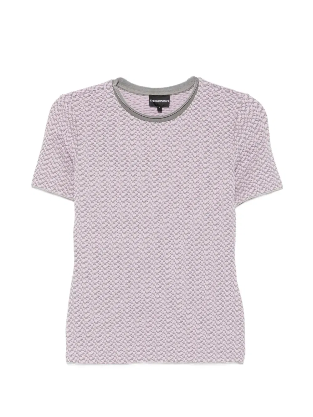 Текстурированный топ с короткими рукавами Emporio Armani, фиолетовый