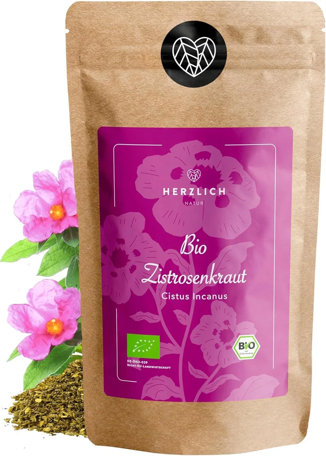 Чай травяной Organic Cistus Incanus, Herzlich Natur, 1000 г