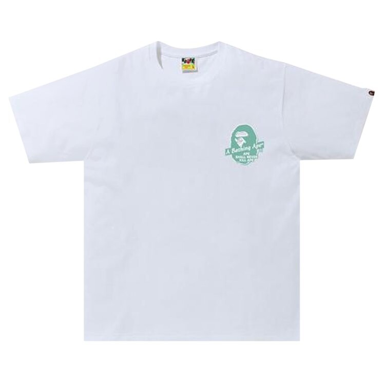 

Футболка BAPE Circle Tee 'White/Green', белый