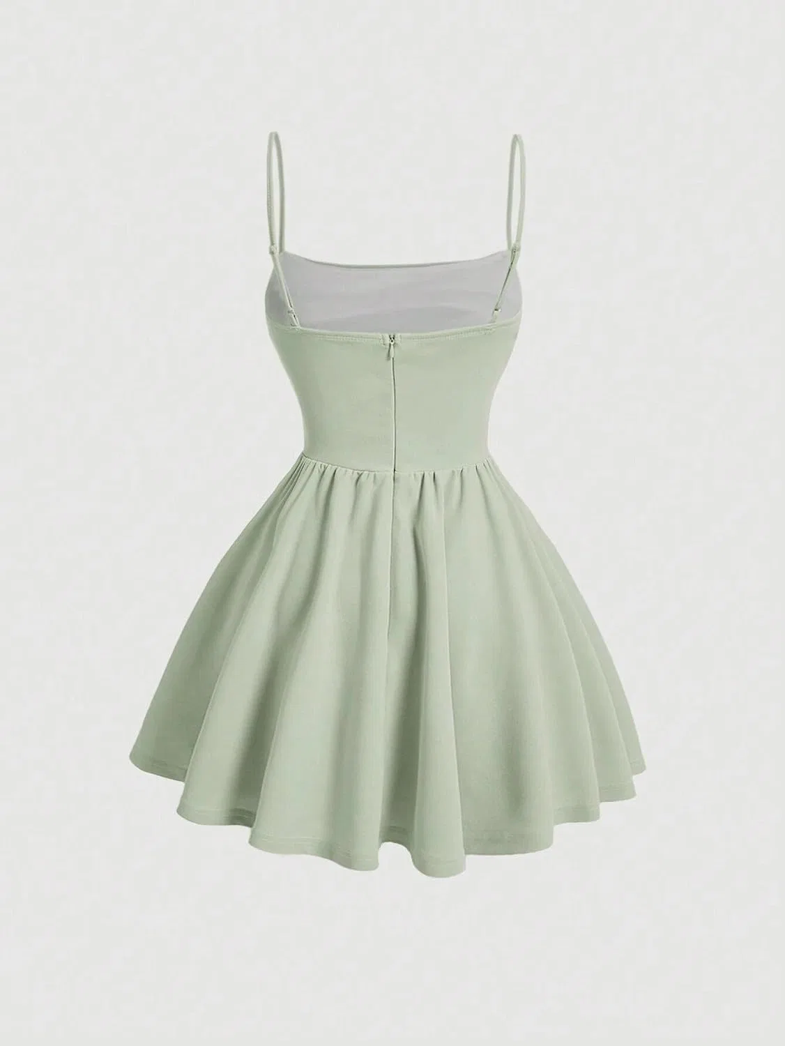 Женское приталенное платье без рукавов с запахом Generic, Mint Green — фото 3