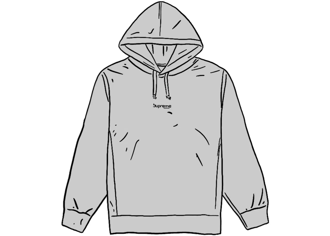 Мужской худи с вышитым логотипом Digital Logo Supreme, Heather Grey
