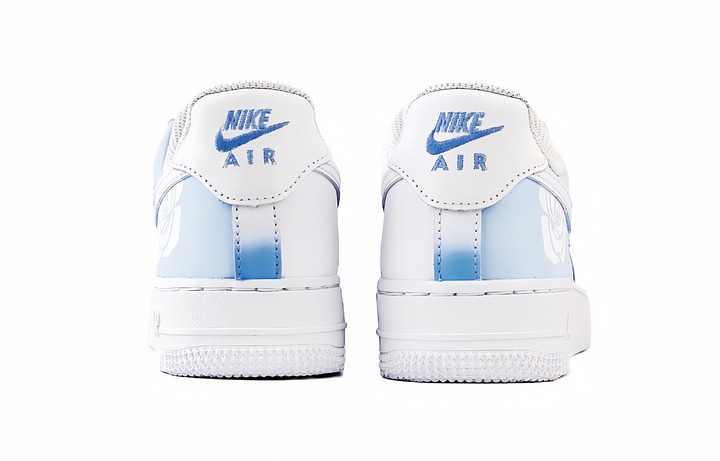 Кастомизированные кроссовки Nike Air Force 1 Skateboarding Shoes Women's Low-top, синий/белый — фото 4
