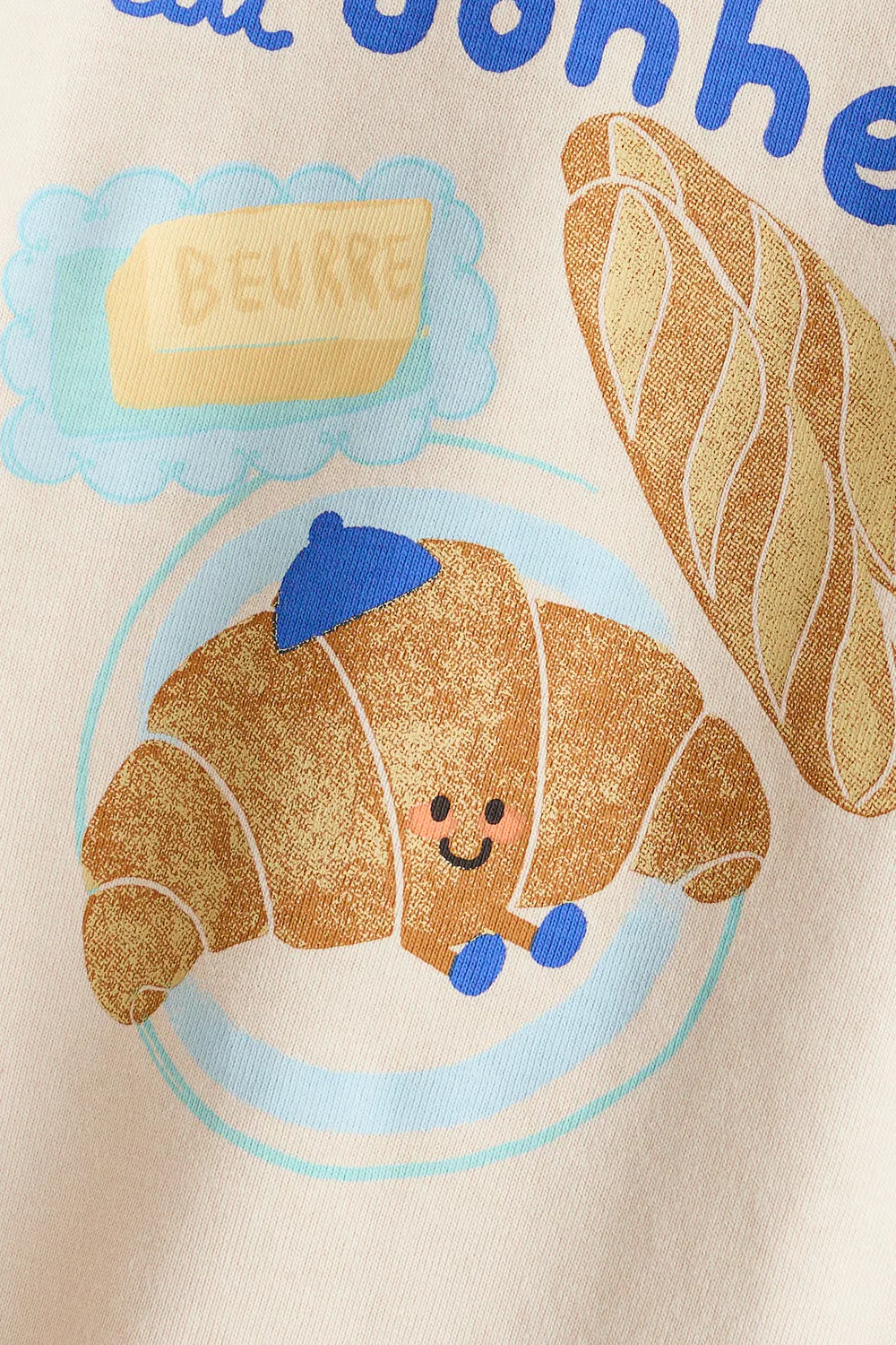 Хлопковая футболка с длинными рукавами H&M, Hellbeige/Croissant — фото 4