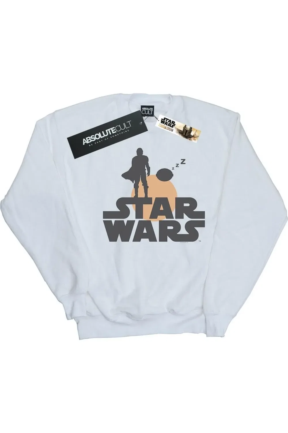 Свитшот с принтом The Mandalorian Mando and the Child Star Wars, White — фото 2