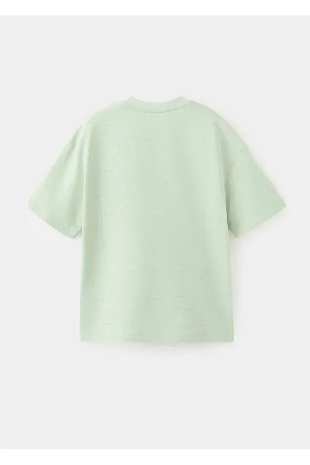 Детская футболка для мальчиков хлопковая Mango Kids, Water Green — фото 3