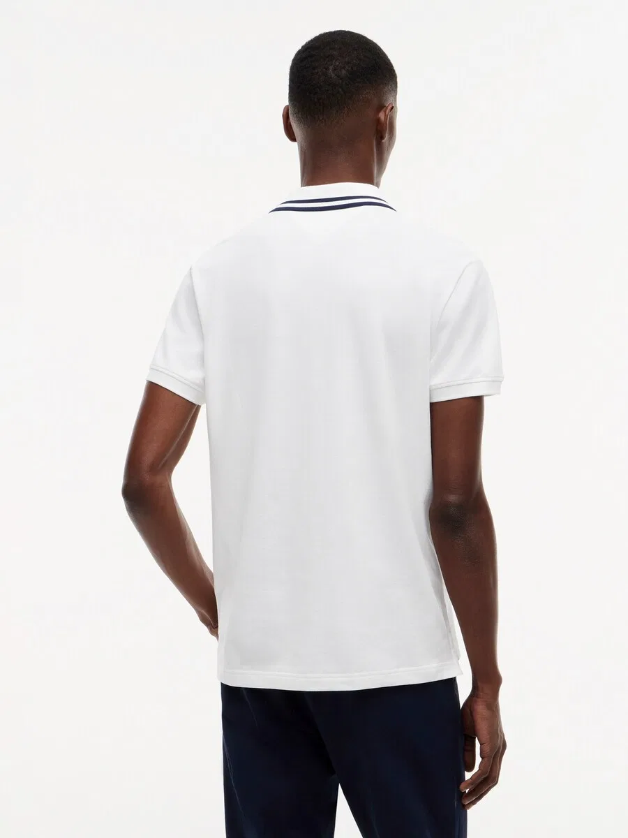 Футболка-поло TOMMY HILFIGER "стандартный крой" белого цвета — фото 3