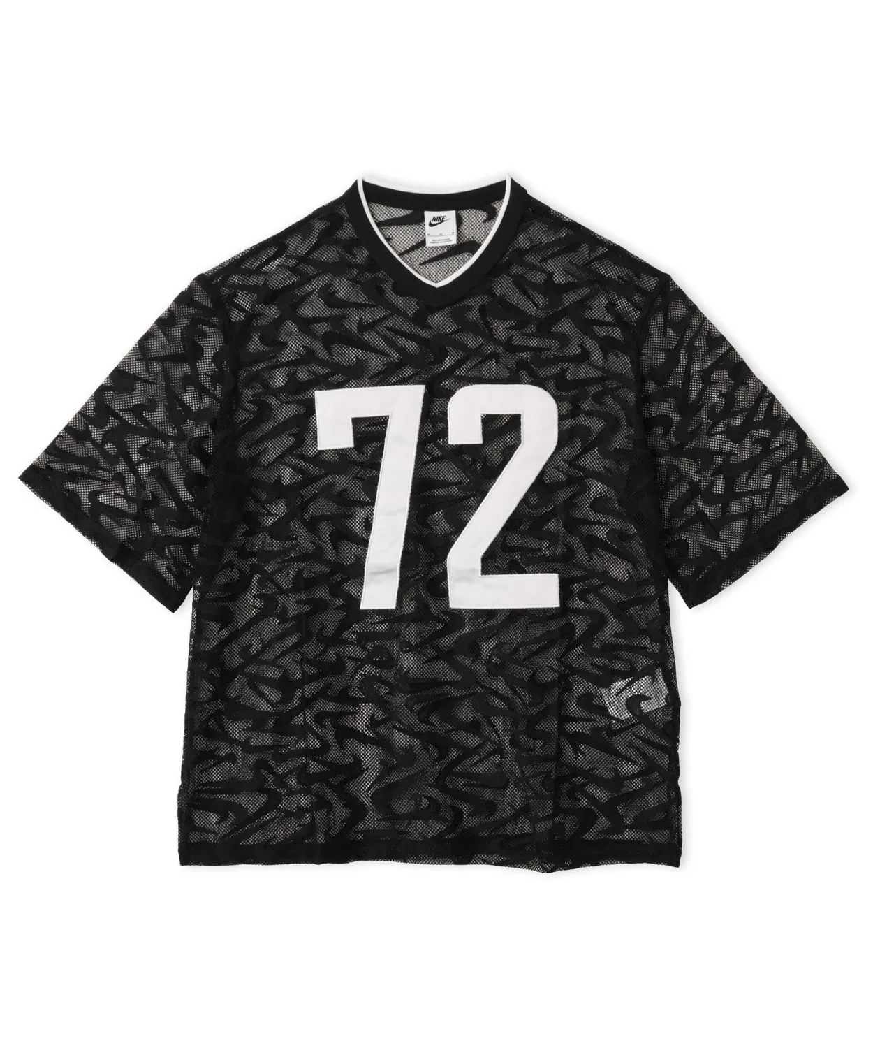Женский топ-джерси с кружевным принтом, модель Chill Woven Lace Jersey NIKE, Black — фото 4