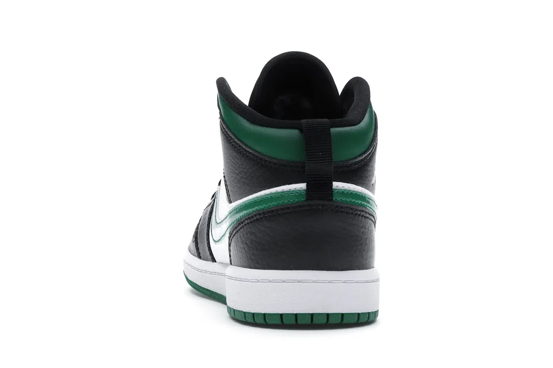 Детские кроссовки для мальчиков с кроссовками Jordan 1 Mid Jordan, Black/White/Gym Red/Pine Green — фото 4