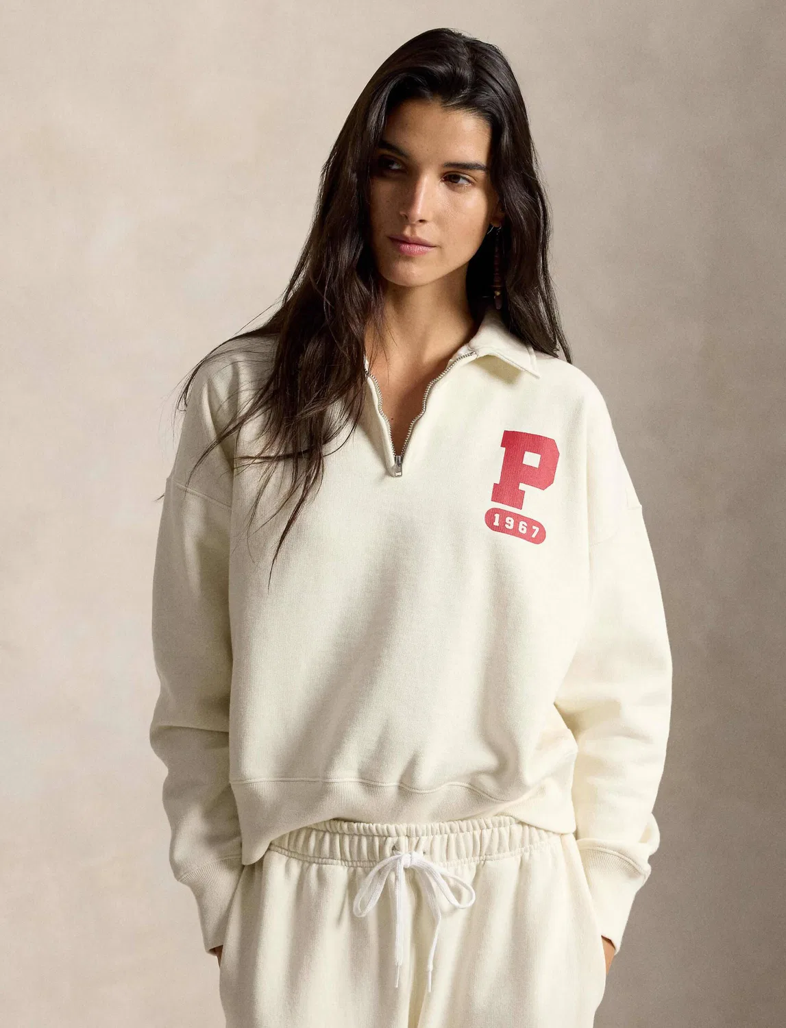 Худи с молнией Polo Ralph Lauren, ecru