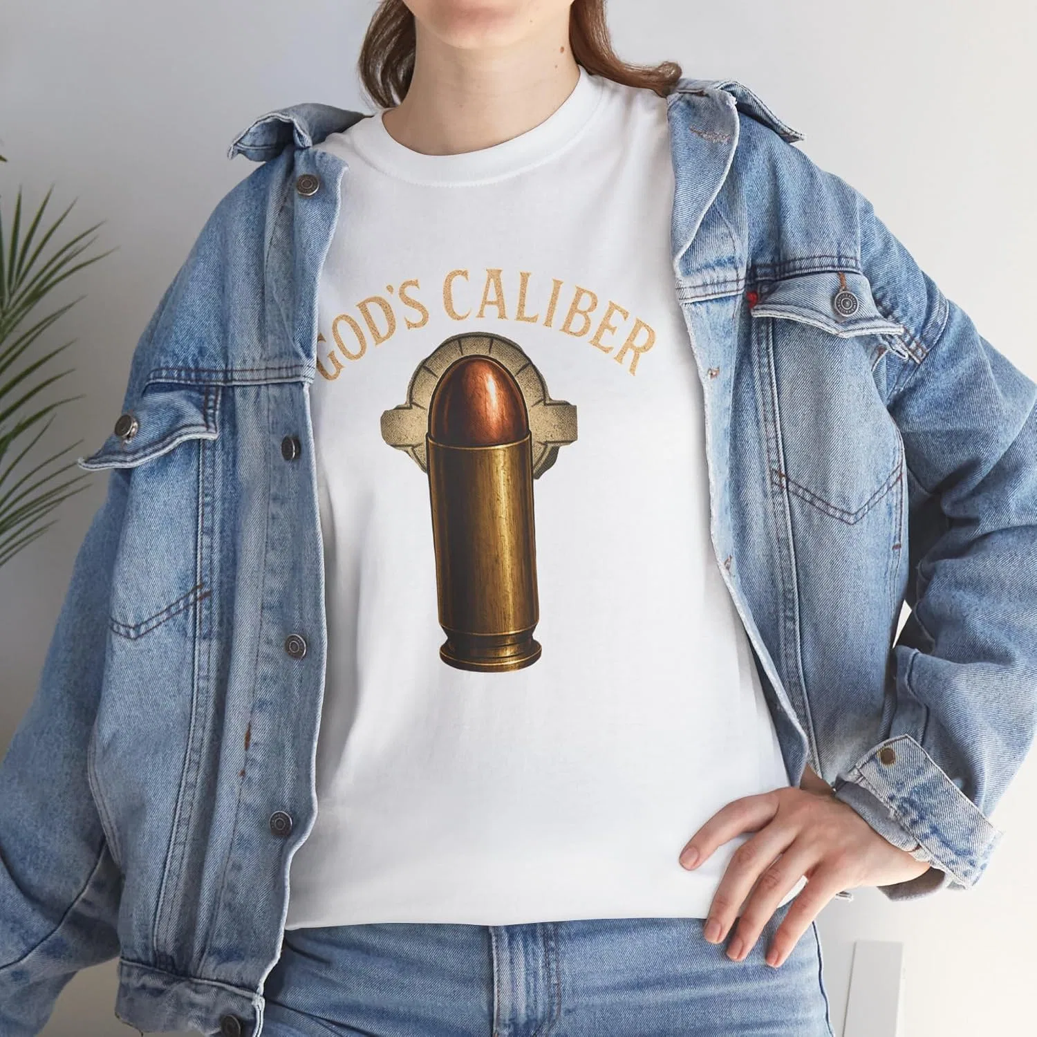 Мужская футболка с принтом God's Caliber, белый — фото 3