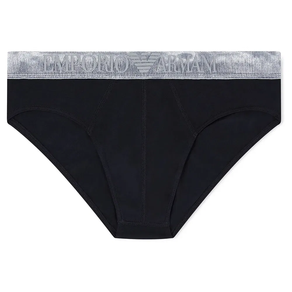 Мужские трусы с эластичным поясом с логотипом Emporio armani, Black — фото 3