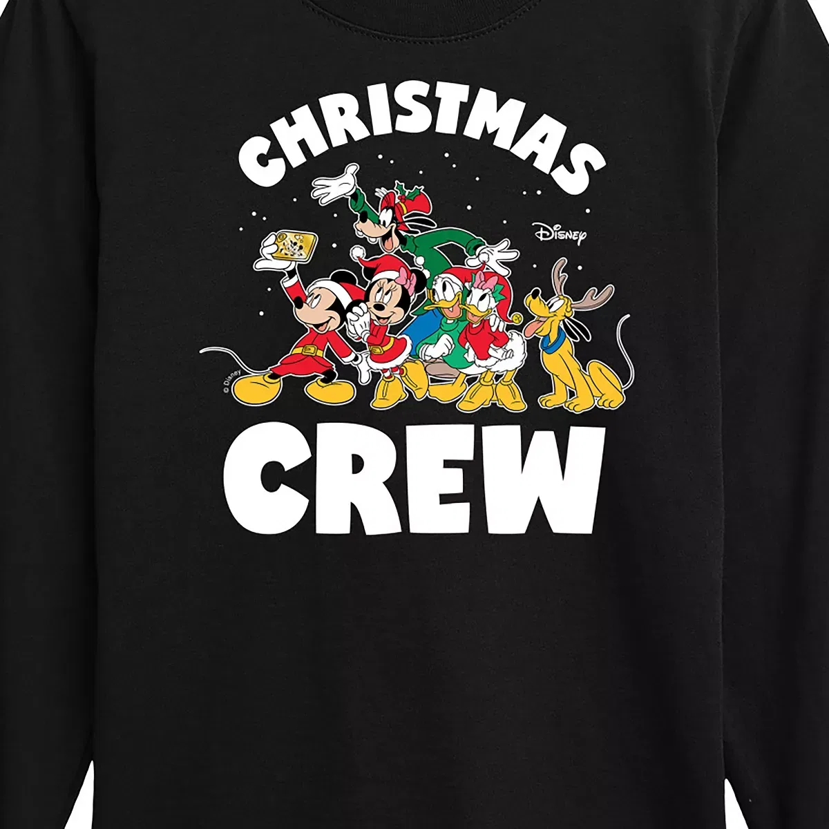 Детское лонгслив с принтом Mickey and Friends Christmas Crew Disney, Black — фото 2