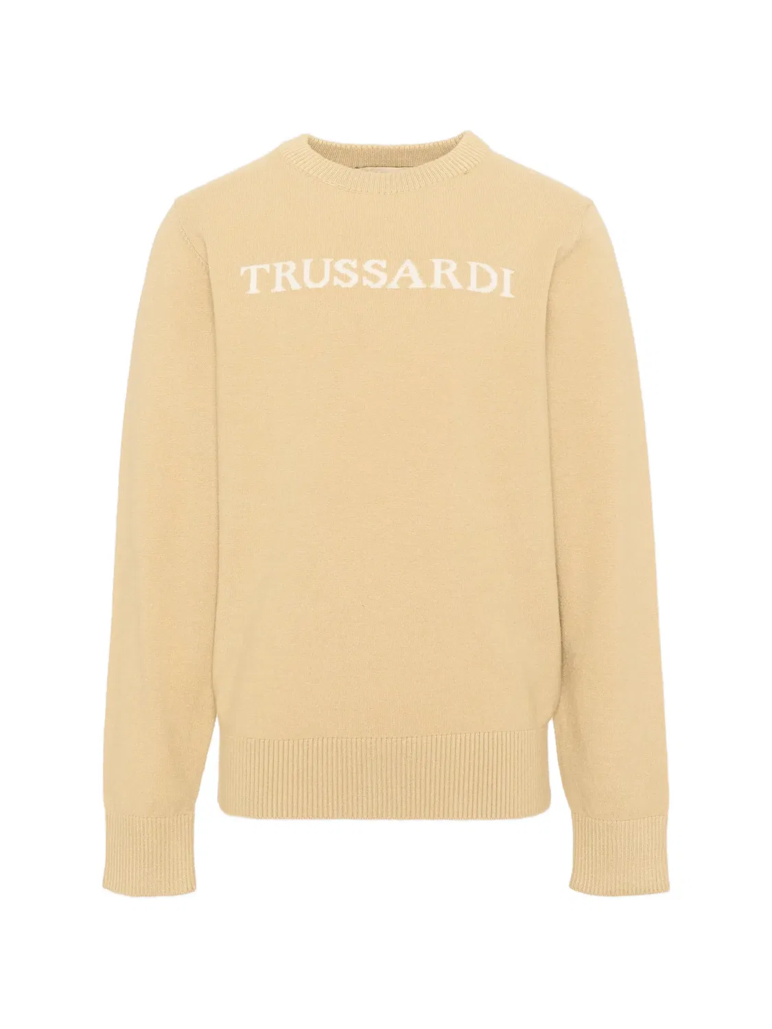 Свитер с логотипом Trussardi Junior, нейтральные цвета