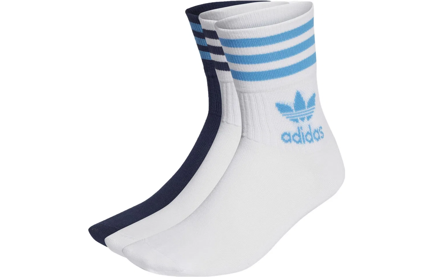 Носки с длинным голенищем Adidas Originals, 3 пары, Белый/Синий