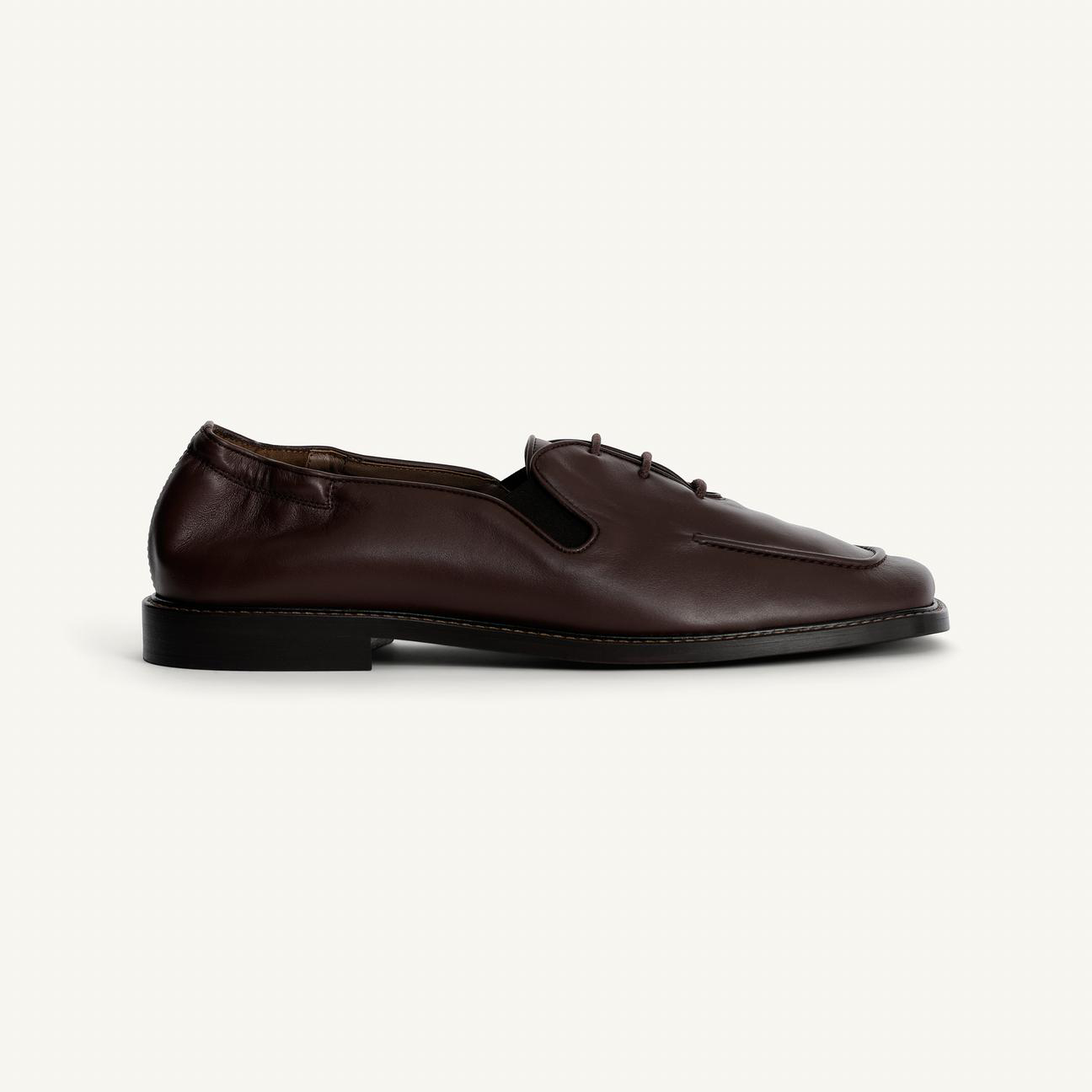 Туфли Zara Leather Shoes, бордовый — фото 3