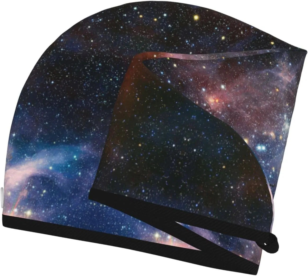 Шапочка для душа BONDIJ, Корраловый велюр, Быстросохнущая, 64 x 25.2 см, Universe Milky Way Galaxy — фото 3