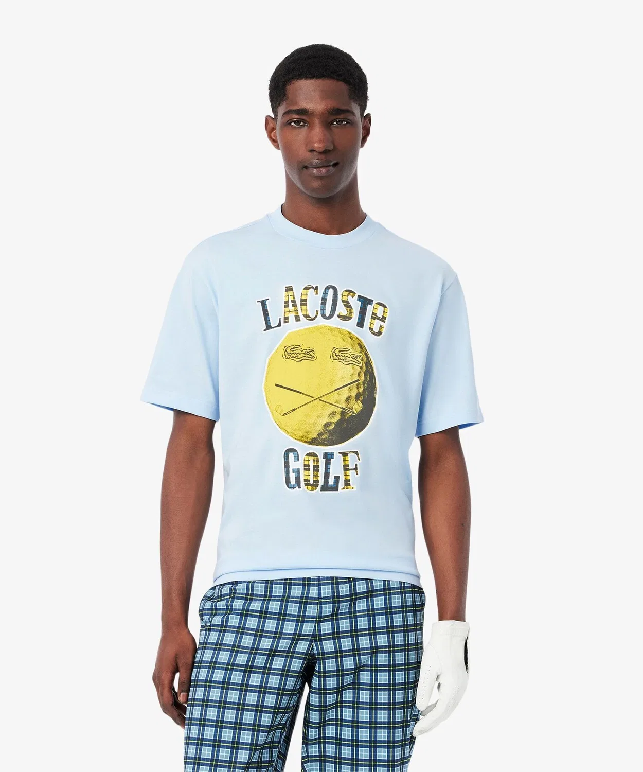 Мужская футболка с принтом Smiley Ball Golf LACOSTE, Light Blue