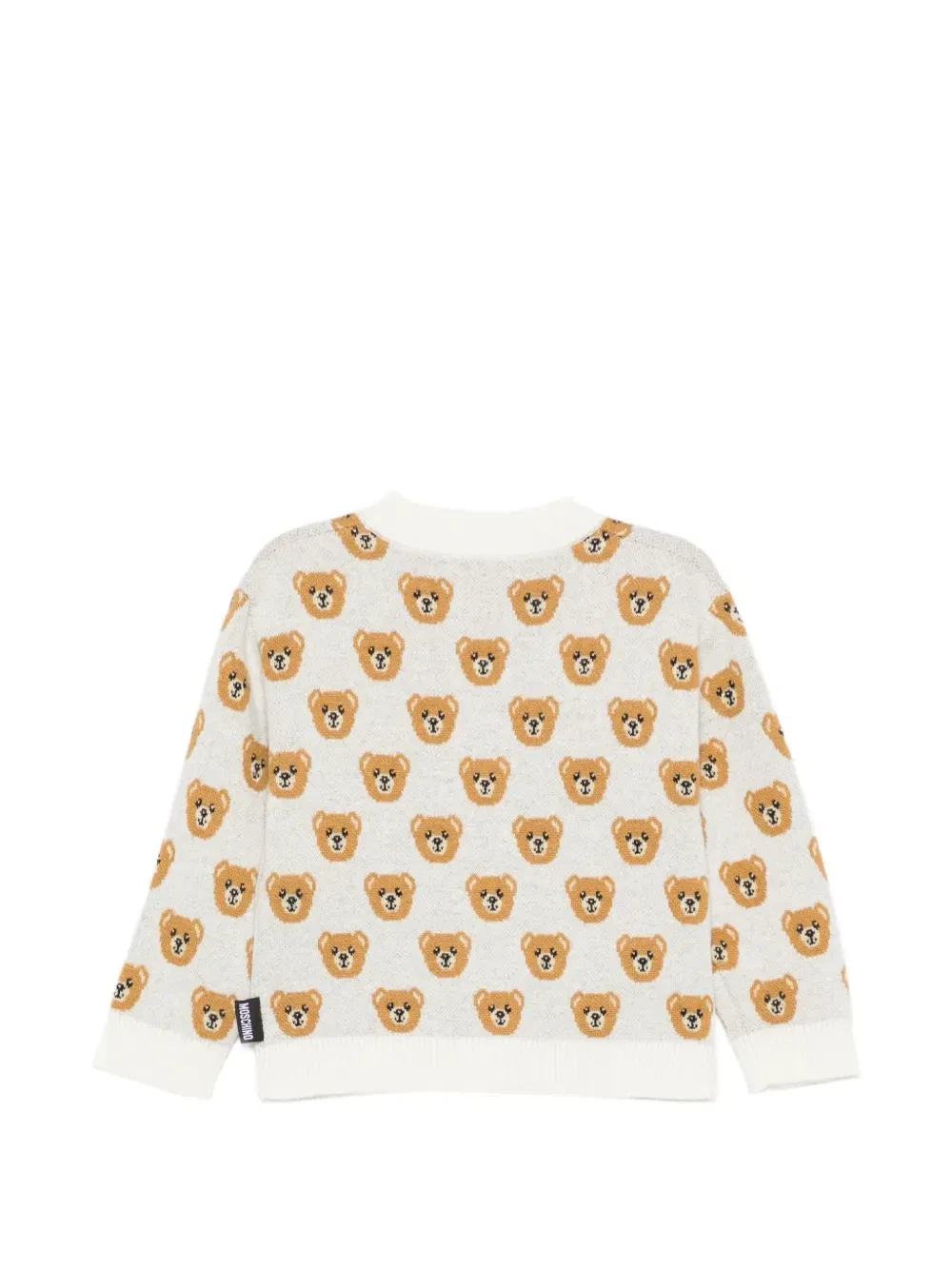Кардиган с узором в виде мишек Тедди Moschino Kids, бежевый — фото 2