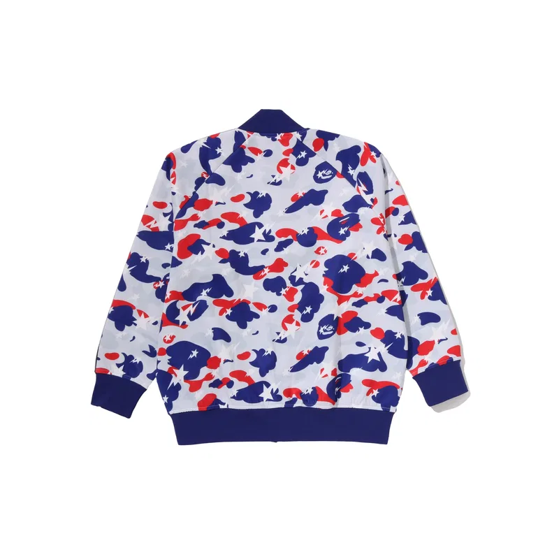 Детская куртка-бейсболка с воротником, прямого кроя, A Bathing Ape, Blue — фото 4