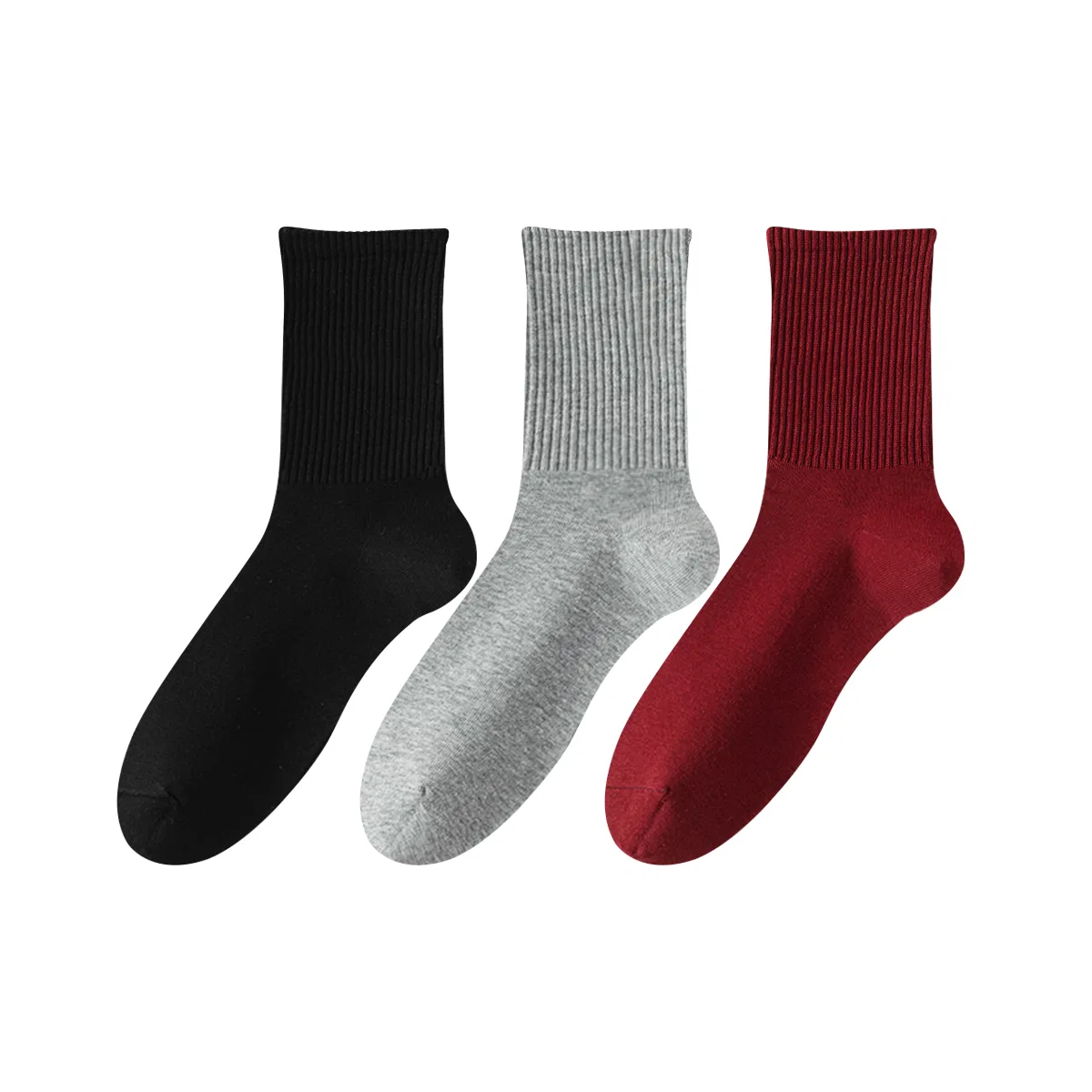 Детские носки до колена, набор из 3 пар, Black Light Gray Ancora Red, MIIOW