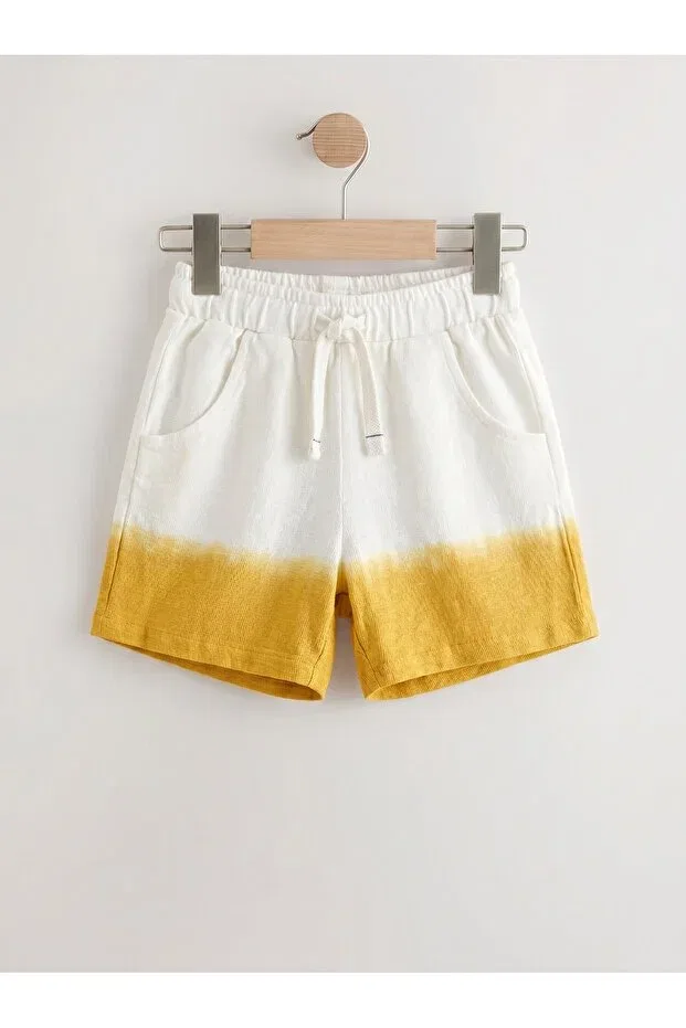 Детские шорты для мальчиков хлопковые с принтом Tinymuyt, Beige-Mustard