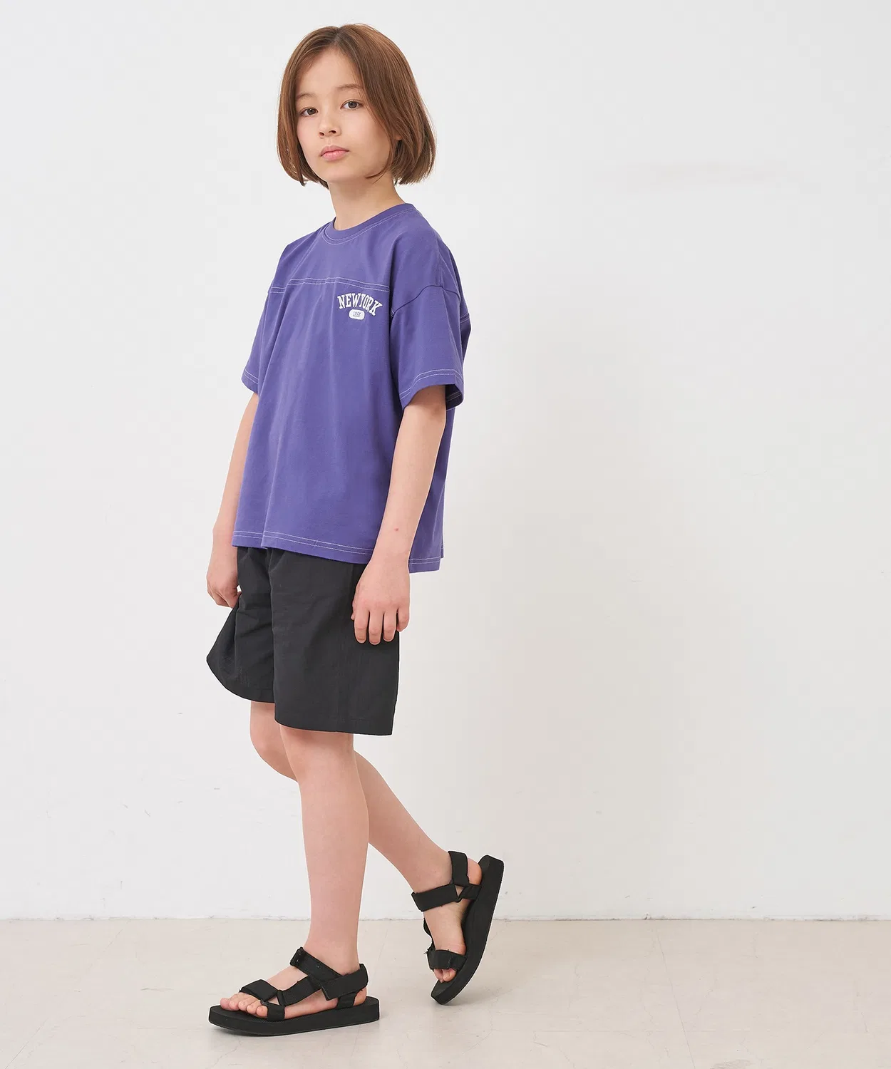 Coca（coca） Детская футболка с длинным рукавомс вышивкой Football coca, Purple — фото 2