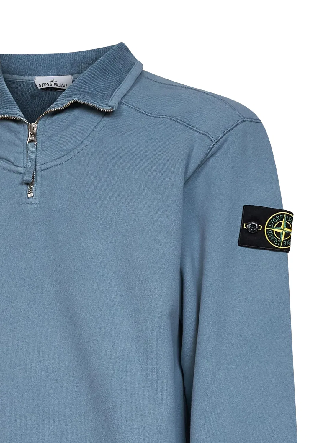 Свитшот на молнии из хлопка синего цвета Stone Island, синий — фото 2