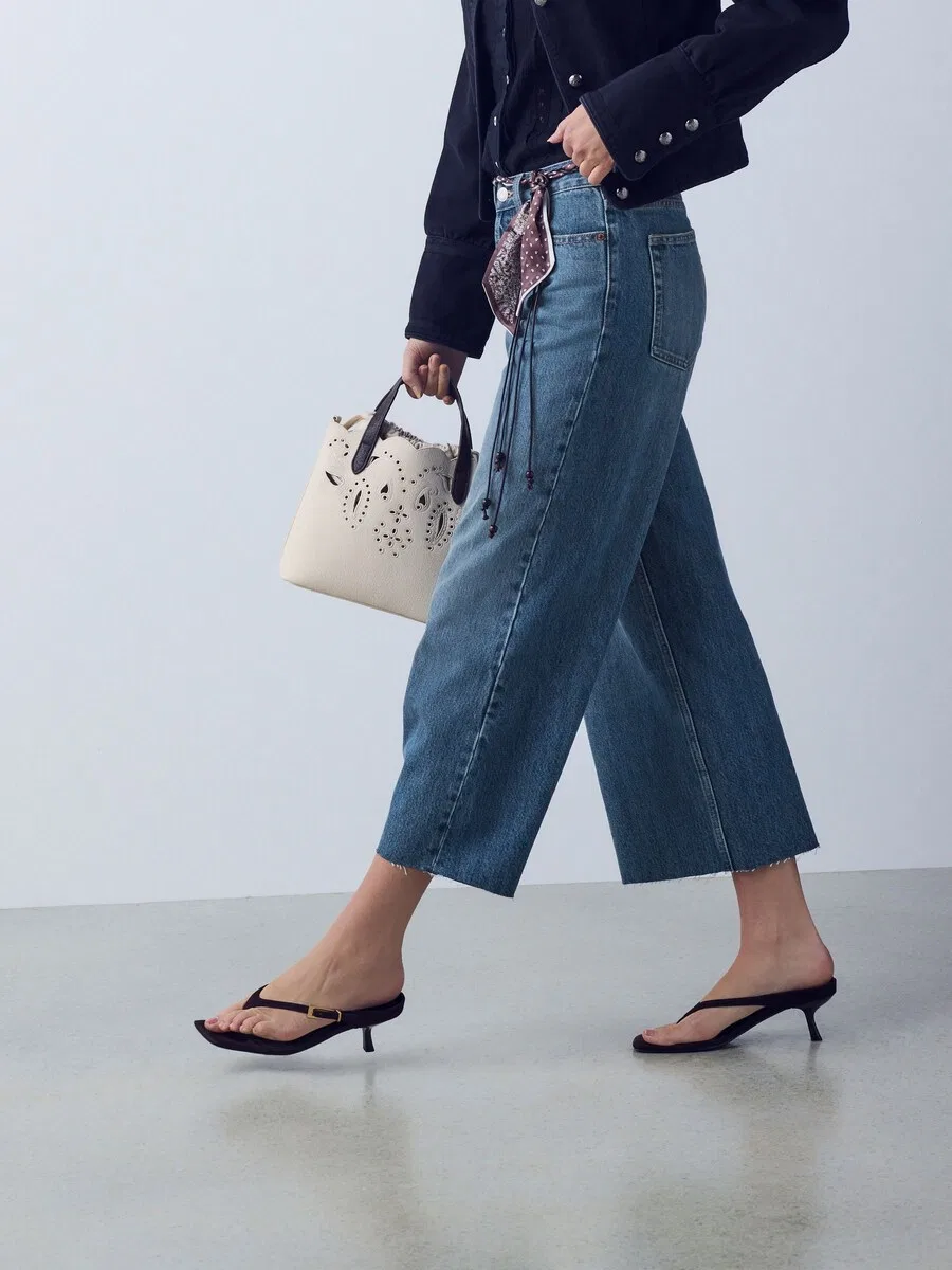 Джинсы Next Wide leg Jeans синего цвета — фото 4