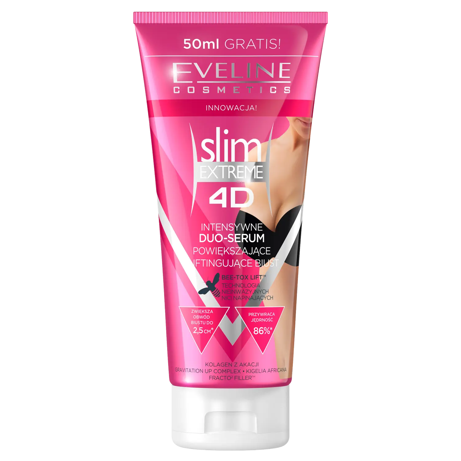 Eveline Cosmetics Slim Extreme 4D интенсивная сыворотка для увеличения и улучшения структуры бюста, 200 мл — фото 2