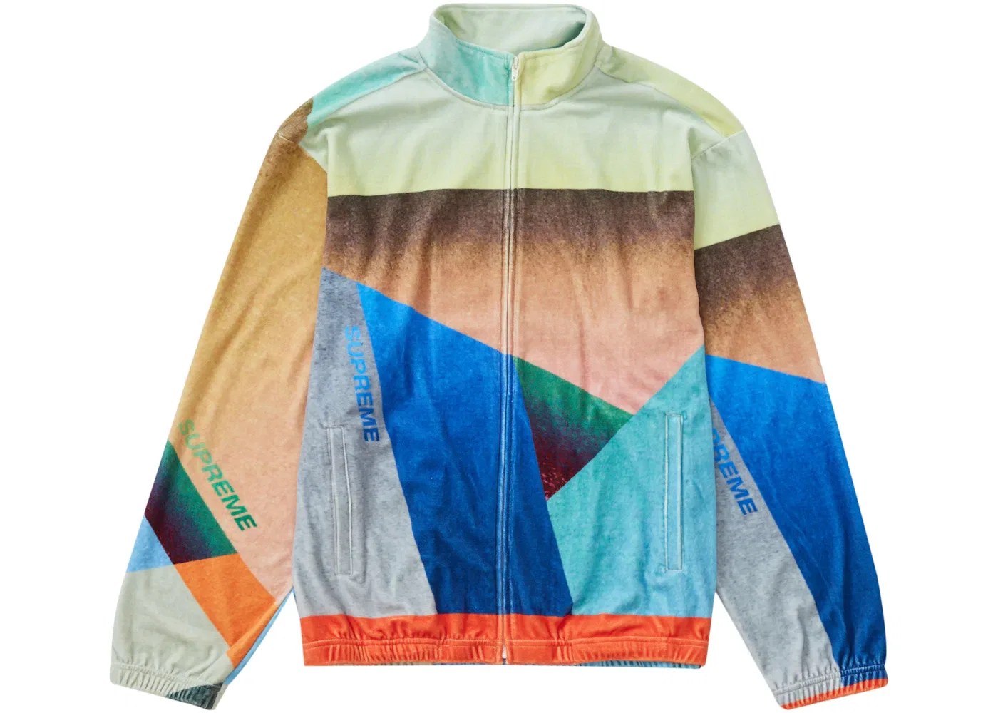 Мужская куртка велюровая с принтом Supreme, Multicolor