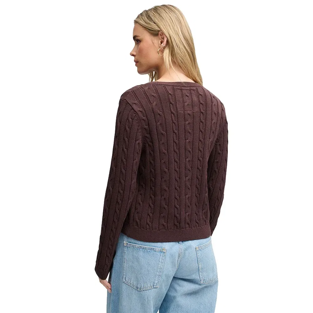 Женский свитер с косами Essentials Cable Knit Jumper Superdry, Brown — фото 2